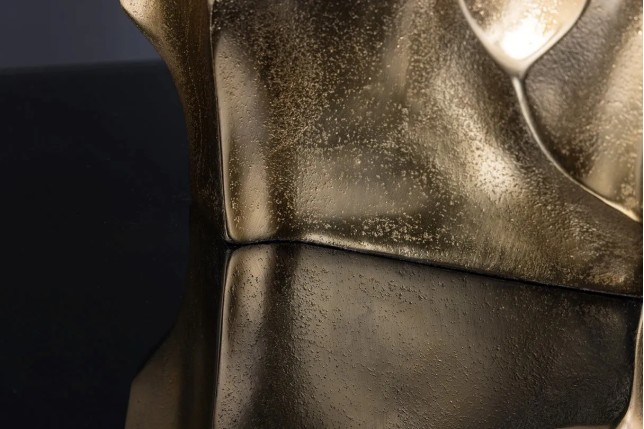 Vase décoratif LIQUID 30 cm – Finition dorée martelée, en métal aluminium, fait main