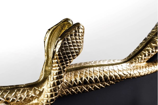 Miroir mural SNAKE XL 85 cm – Design serpent doré en métal sculpté, style luxueux et original