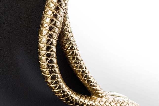 Miroir mural SNAKE XL 85 cm – Design serpent doré en métal sculpté, style luxueux et original