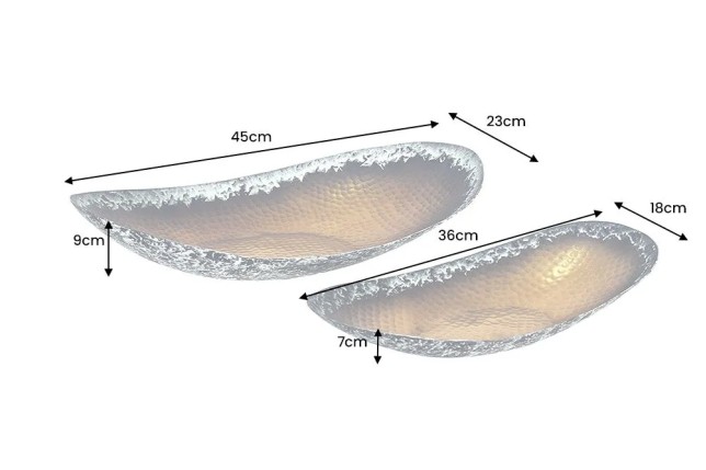 Set de 2 coupelles décoratives ORIENT – Métal doré 45 cm & 36 cm, finition martelée avec patine, fabrication artisanale