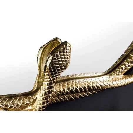 Miroir mural SNAKE L 50 cm – Métal doré sculpté, design serpent, finition artisanale
