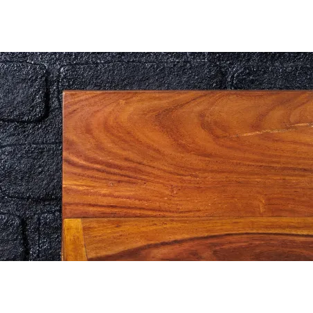 Étagère murale MAKASSAR 140 cm – Bois massif de sheesham, finition stone naturelle, fabrication artisanale