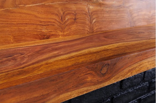 Étagère murale MAKASSAR 140 cm – Bois massif de sheesham, finition stone naturelle, fabrication artisanale