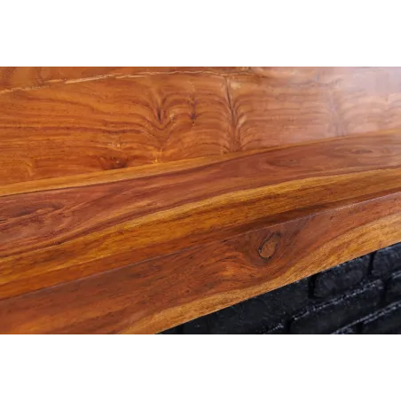 Étagère murale MAKASSAR 140 cm – Bois massif de sheesham, finition stone naturelle, fabrication artisanale
