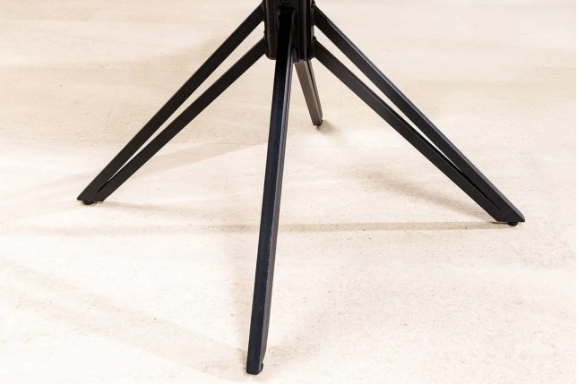 Chaise design EUPHORIA en cuir véritable – Pivotante à 180°, avec accoudoirs et pieds métal noir