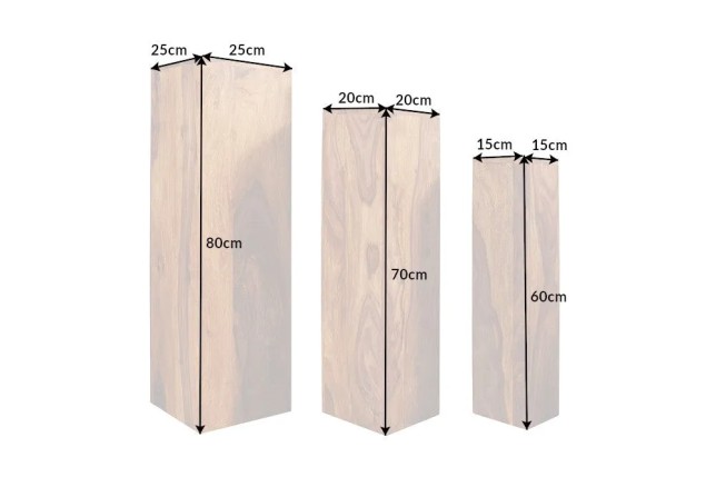 Colonnes décoratives de couleur naturelle en bois massif de palissandre