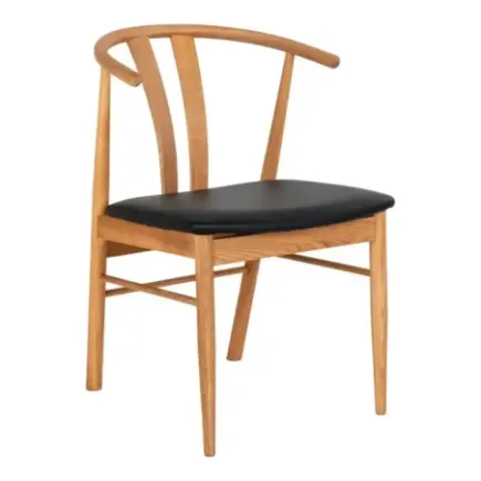 Chaise de salle à manger en chêne– assise noire