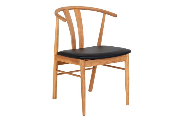 Chaise de salle à manger en chêne– assise noire