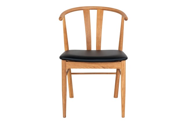 Chaise de salle à manger en chêne– assise noire