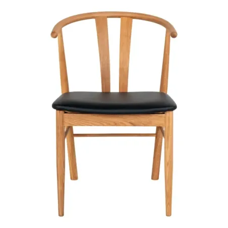 Chaise de salle à manger en chêne– assise noire