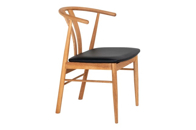 Chaise de salle à manger en chêne– assise noire