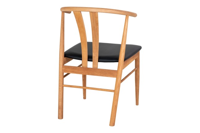 Chaise de salle à manger en chêne– assise noire
