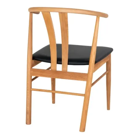 Chaise de salle à manger en chêne– assise noire