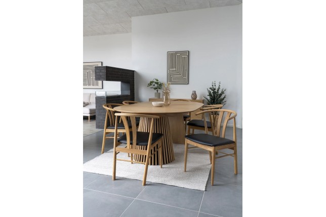Chaise de salle à manger en chêne– assise noire