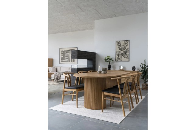 Chaise de salle à manger en chêne– assise noire