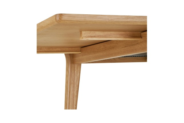 Table à manger extensible en placage chêne naturel – 180-230