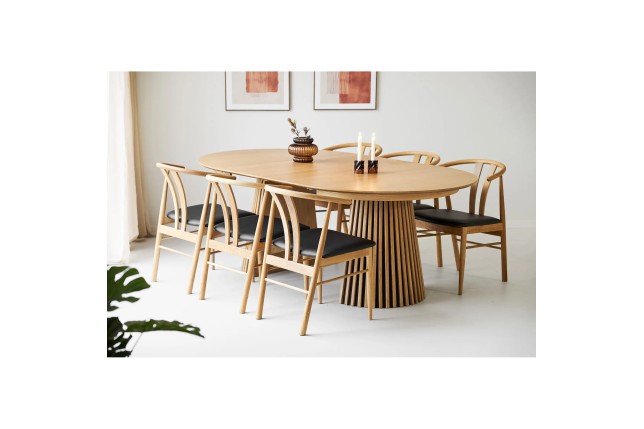 Table Ronde Extensible Osaka Ø120 à 200 cm - Chêne Naturel FSC® | Elsines