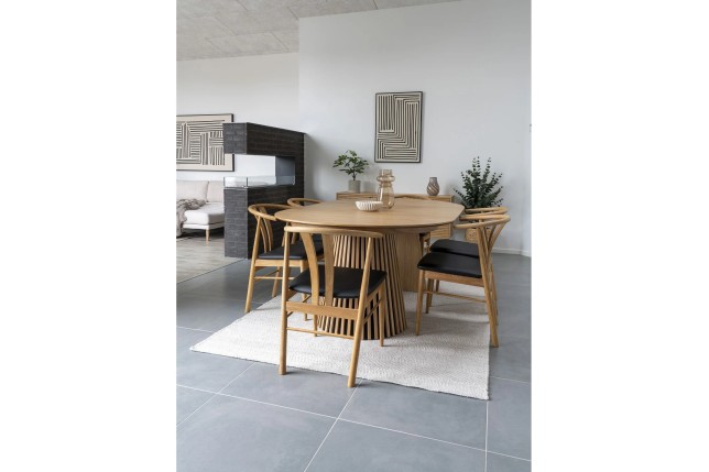 Table Ronde Extensible Osaka Ø120 à 200 cm - Chêne Naturel FSC® | Elsines
