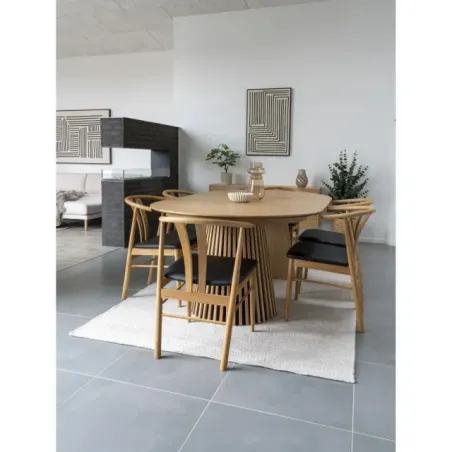 Table Ronde Extensible Osaka Ø120 à 200 cm - Chêne Naturel FSC® | Elsines