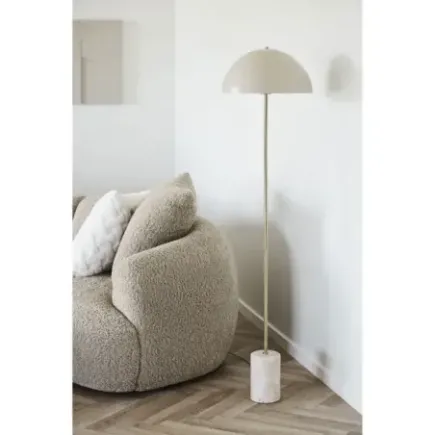 Lampadaire pied marbre beige 155 cm style contemporain 2