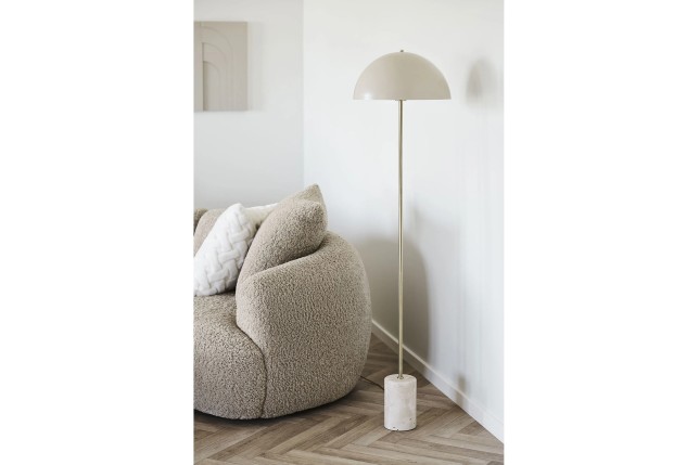 Lampadaire pied marbre beige 155 cm style contemporain