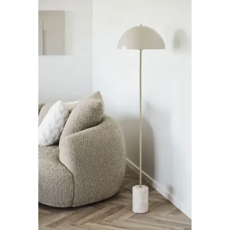 Lampadaire pied marbre beige 155 cm style contemporain