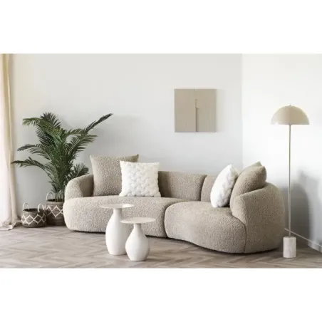 Lampadaire pied marbre beige 155 cm style contemporain