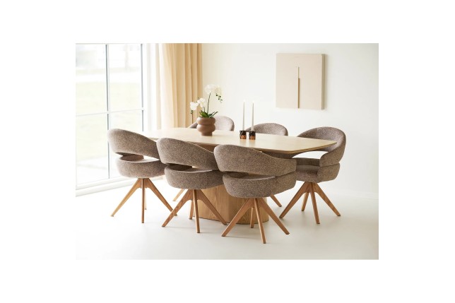 Table à manger Noli 200cm - Céramique & Frêne Naturel | Elsines