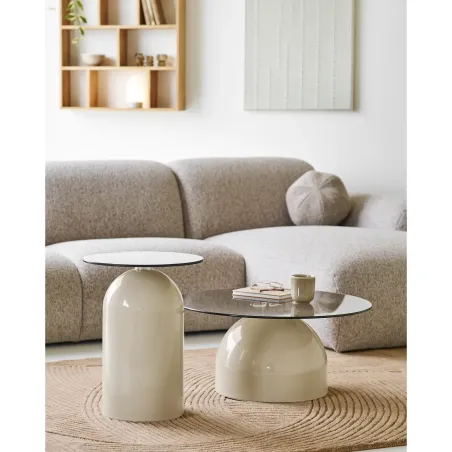 Table Basse en Verre Ronde Design Ø70 cm | Elsines
