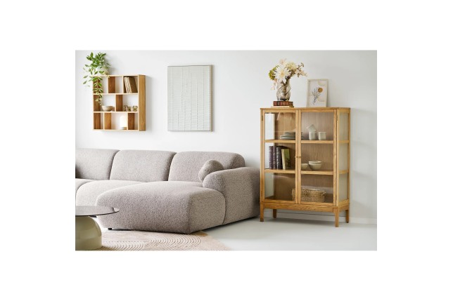 Canapé Style Japandi Clyde XXL 300 cm avec Méridienne Droite Gris Pierre| Elsines | Elsi