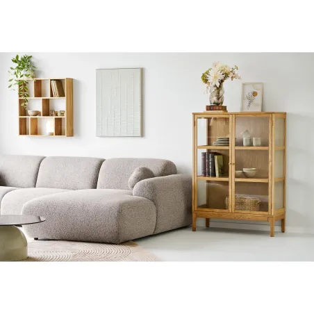 Canapé Style Japandi Clyde XXL 300 cm avec Méridienne Droite Gris Pierre| Elsines | Elsi