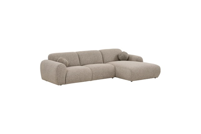 Canapé Style Japandi Clyde XXL 300 cm avec Méridienne Droite Gris Pierre| Elsines | Elsi