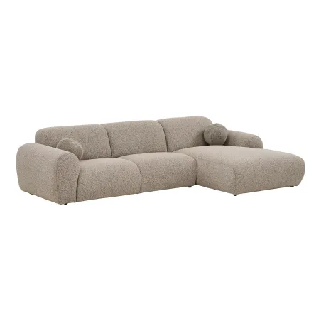 Canapé Style Japandi Clyde XXL 300 cm avec Méridienne Droite Gris Pierre| Elsines | Elsi