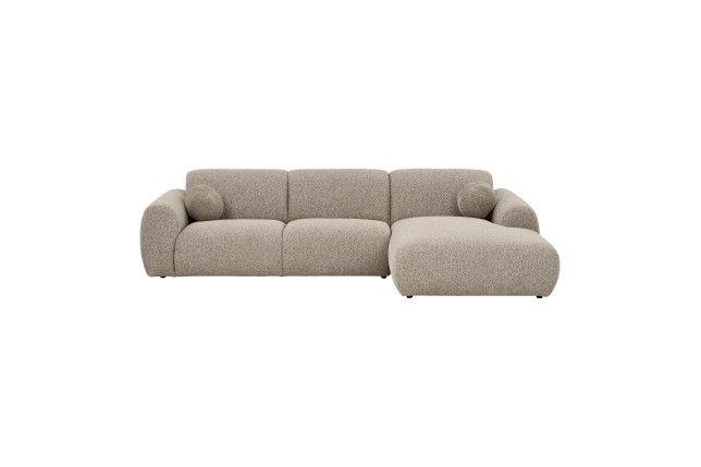 Canapé Style Japandi Clyde XXL 300 cm avec Méridienne Droite Gris Pierre| Elsines | Elsi