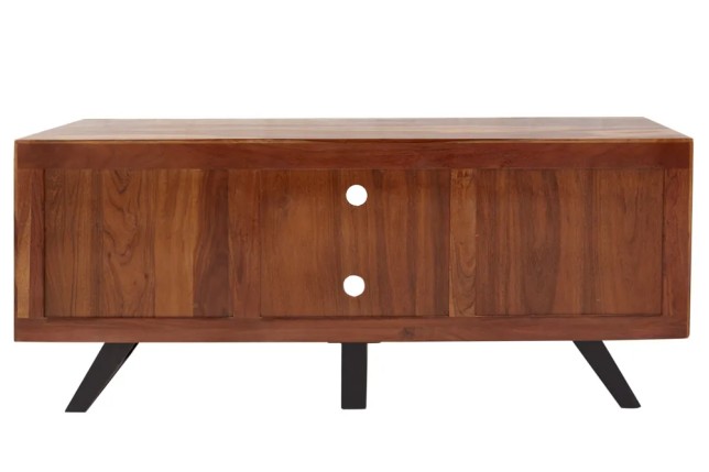 Meuble TV bois Sheesham massif 160 cm – meuble TV industriel palissandre| Elsines