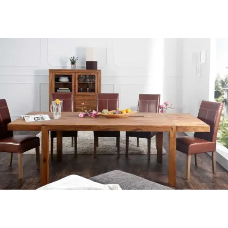 Buffet Haut Vitrine PURE 140 cm en Sheesham Massif | Elsines