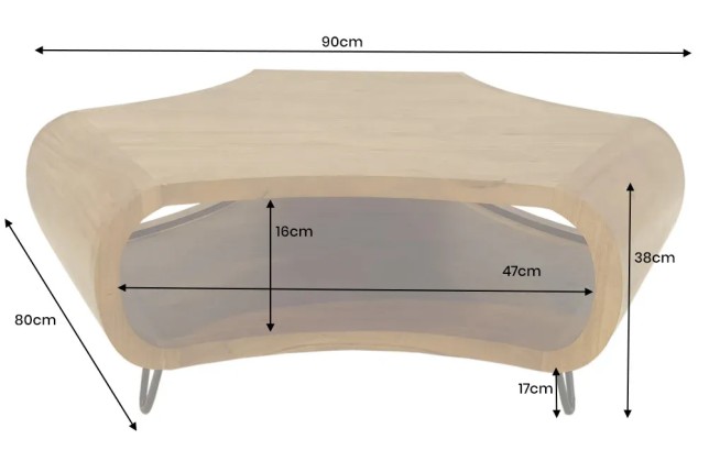 Table Basse Bois Massif ORGANIC LIVING 90cm Acacia Miel | Elsines