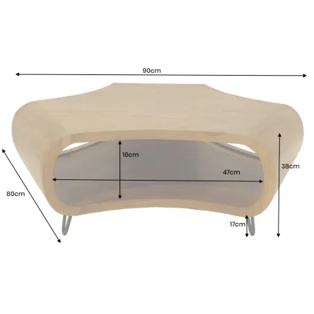 Table Basse Bois Massif ORGANIC LIVING 90cm Acacia Miel | Elsines