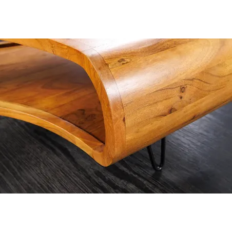 Table Basse Bois Massif ORGANIC LIVING 90cm Acacia Miel | Elsines