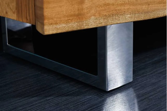 Bahut contemporain de couleur naturelle en bois massif à 3 portes et 2 tiroirs | Elsines