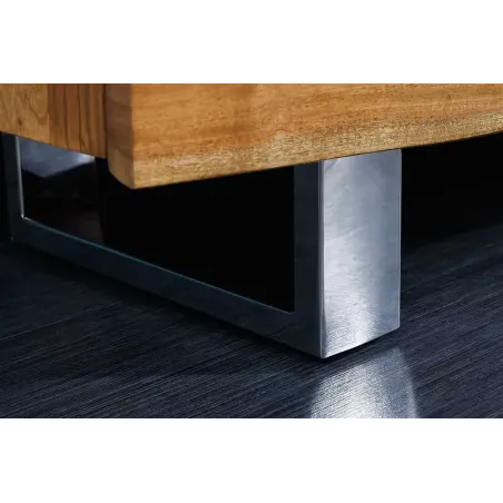 Bahut contemporain de couleur naturelle en bois massif à 3 portes et 2 tiroirs | Elsines