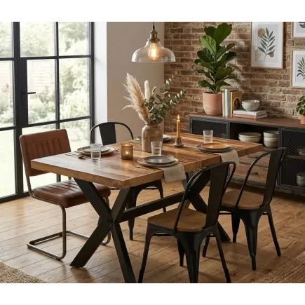 Table de salle à manger 140x70x75 cm Bois avec finition miel