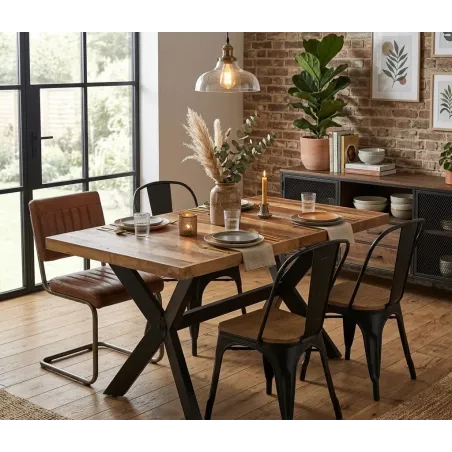 Table de salle à manger 140x70x75 cm Bois avec finition miel
