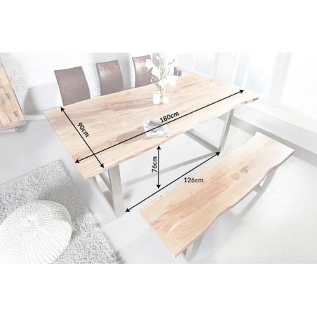 Table à manger Mammut 180cm acacia plateau 26mm