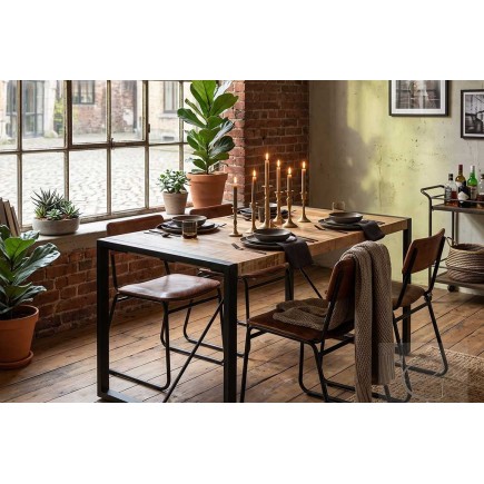 Table de salle à manger de style industriel en Bois de manguier massif 180 cm