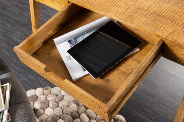 Bureau mousson en bois de manguier naturel 120 cm | Elsines