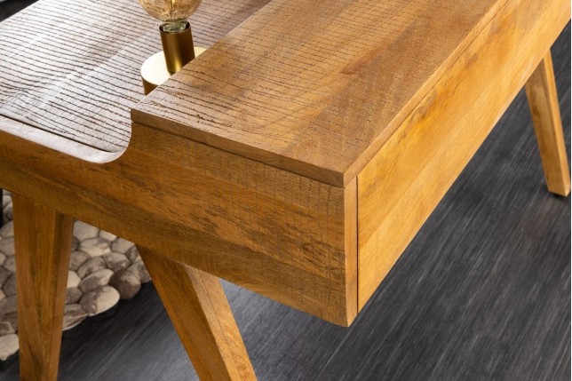 Bureau mousson en bois de manguier naturel 120 cm | Elsines