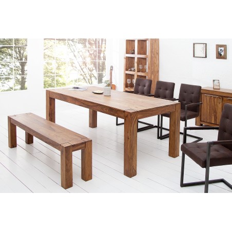 Banc MAKASSAR 140cm Sheesham Massif Naturel