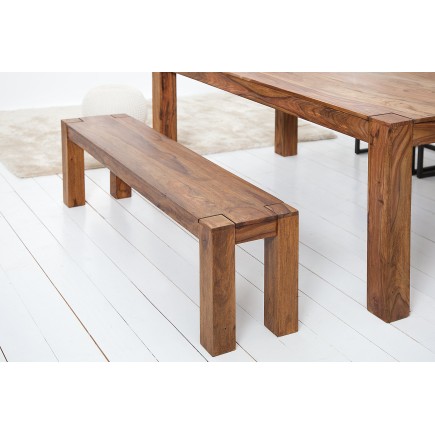 Banc MAKASSAR 140cm Sheesham Massif Naturel 2