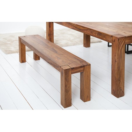 Banc MAKASSAR 140cm Sheesham Massif Naturel